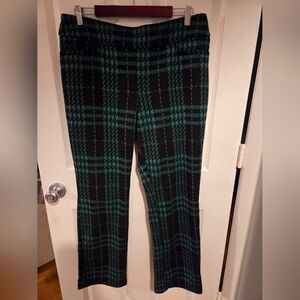 New York & Company Black and Green Plaid Pants